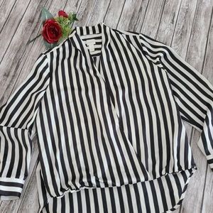 Chico’s -black and white stripes blouse.